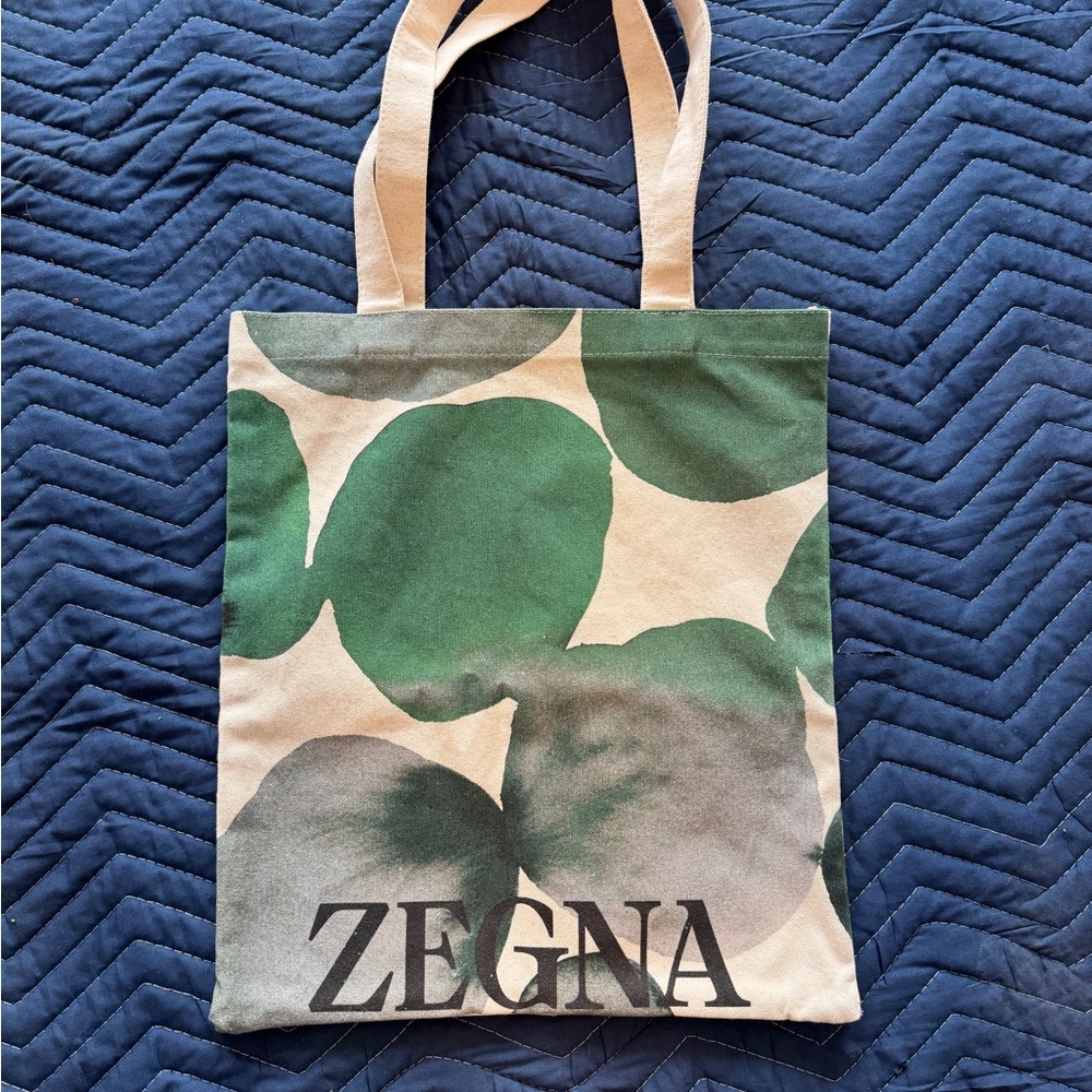 Green Graphic Canvas Tote Bag
